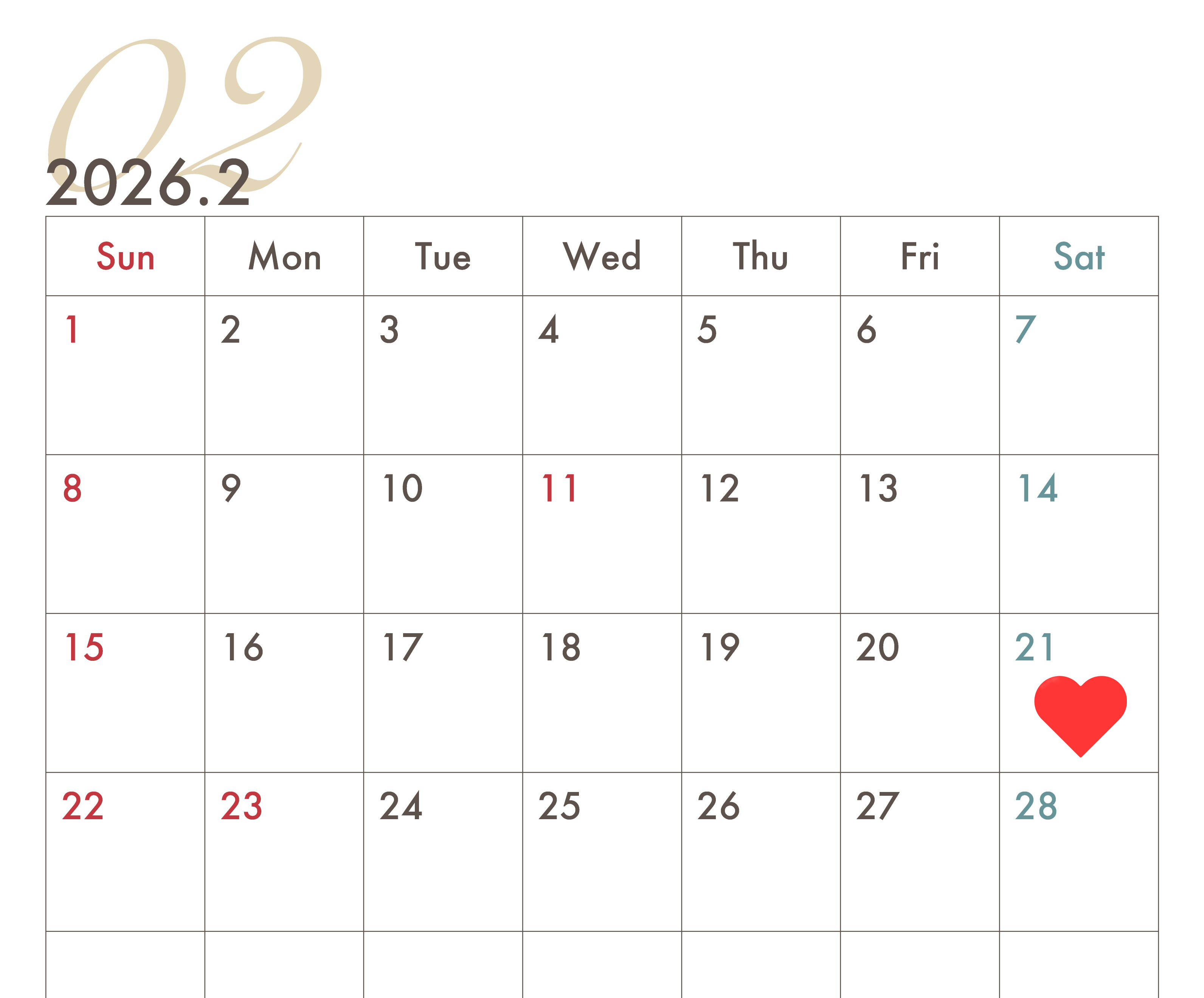 カレンダー画像